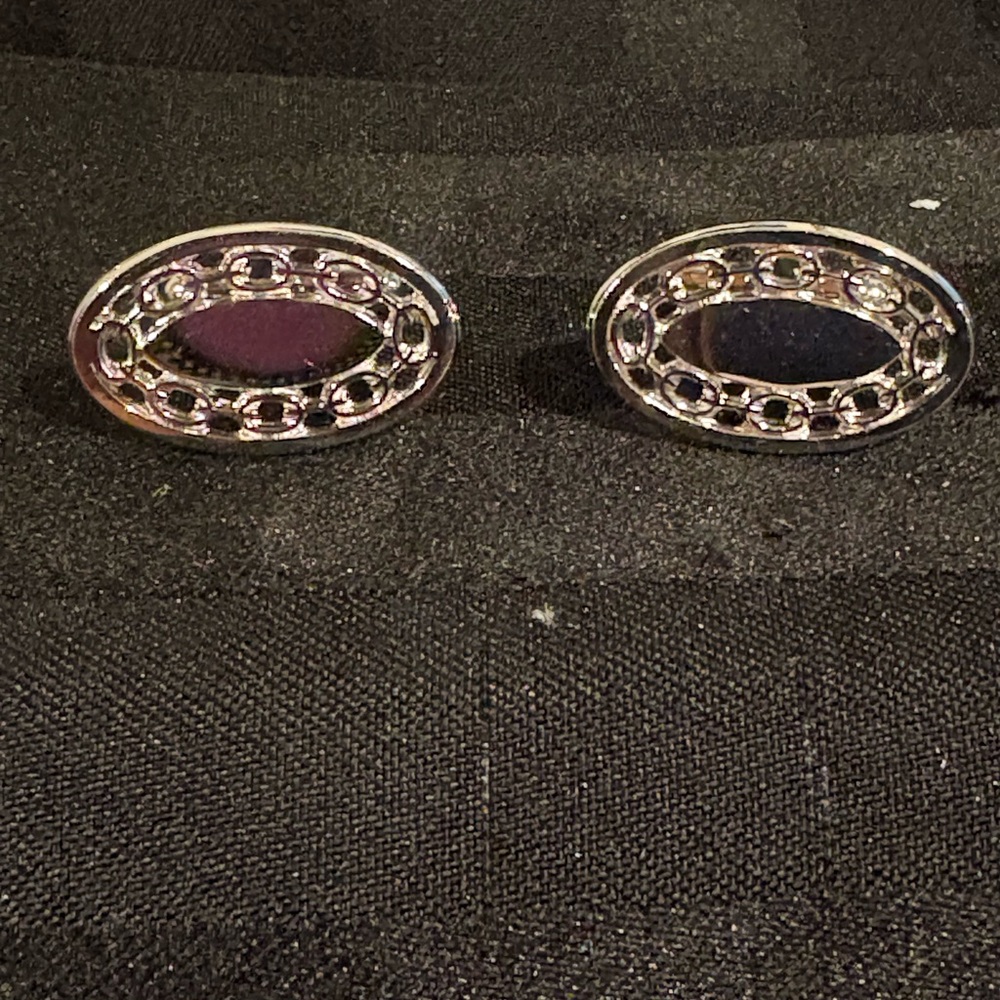 Elegant Silver Oval Earrings